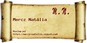 Mercz Natália névjegykártya